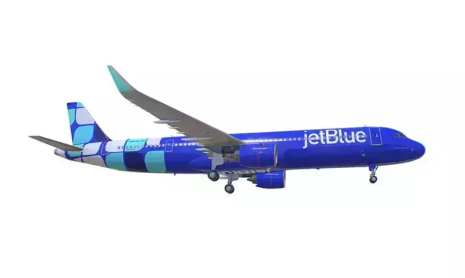 Airbus A321neo jetBlue Airways New Livery Low-poly 3D model
