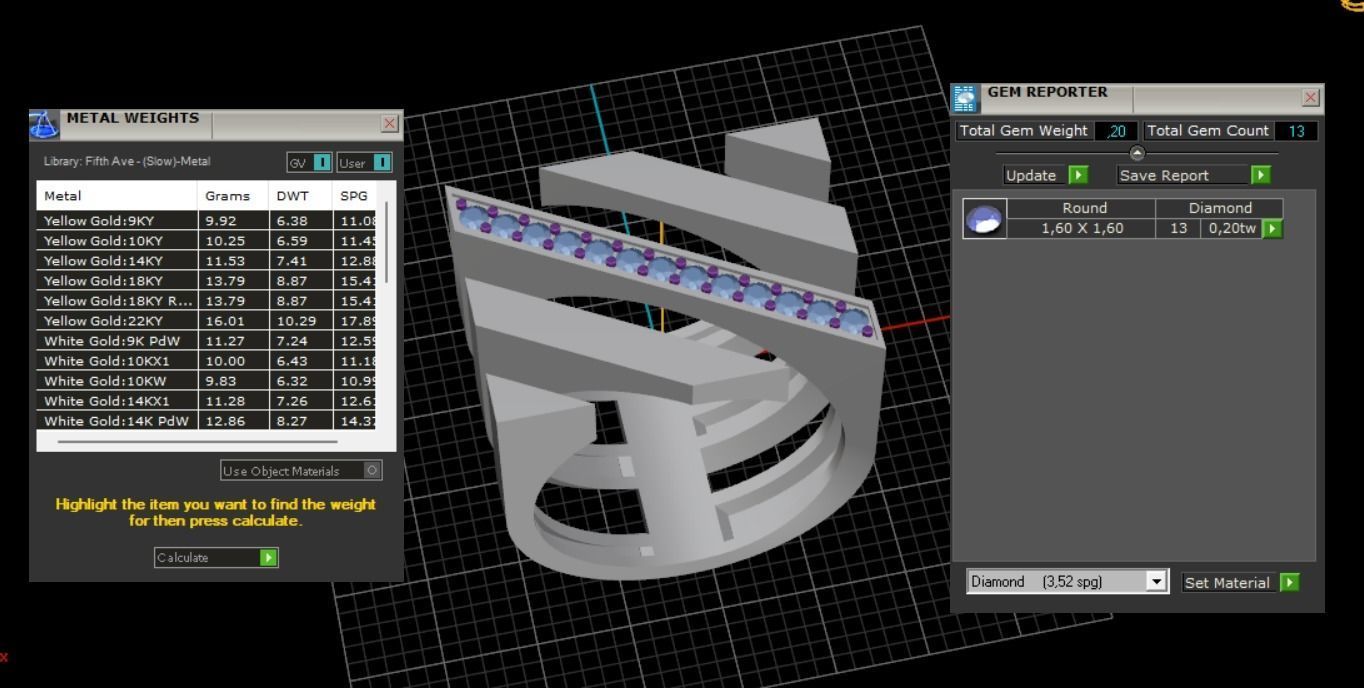 Ring with Diamonds N68 3D print model_9