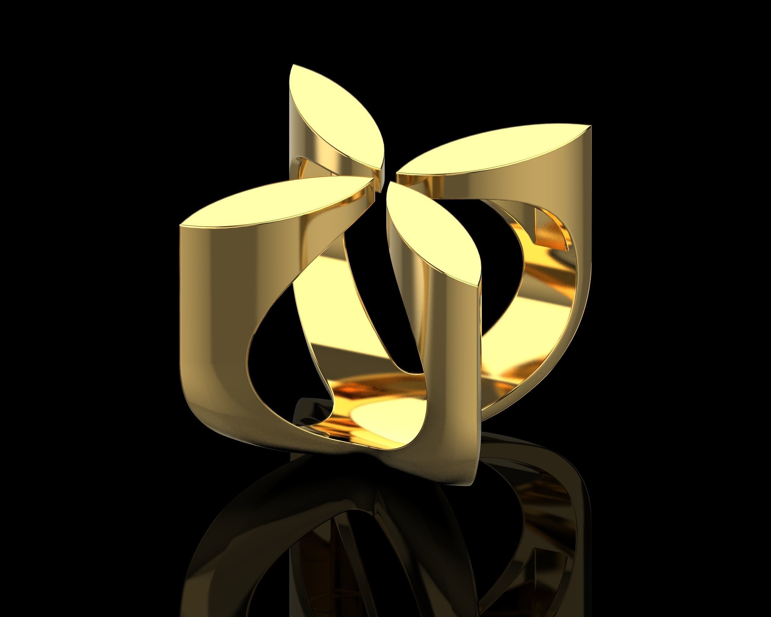 Abstract Ring N117 3D print model_4