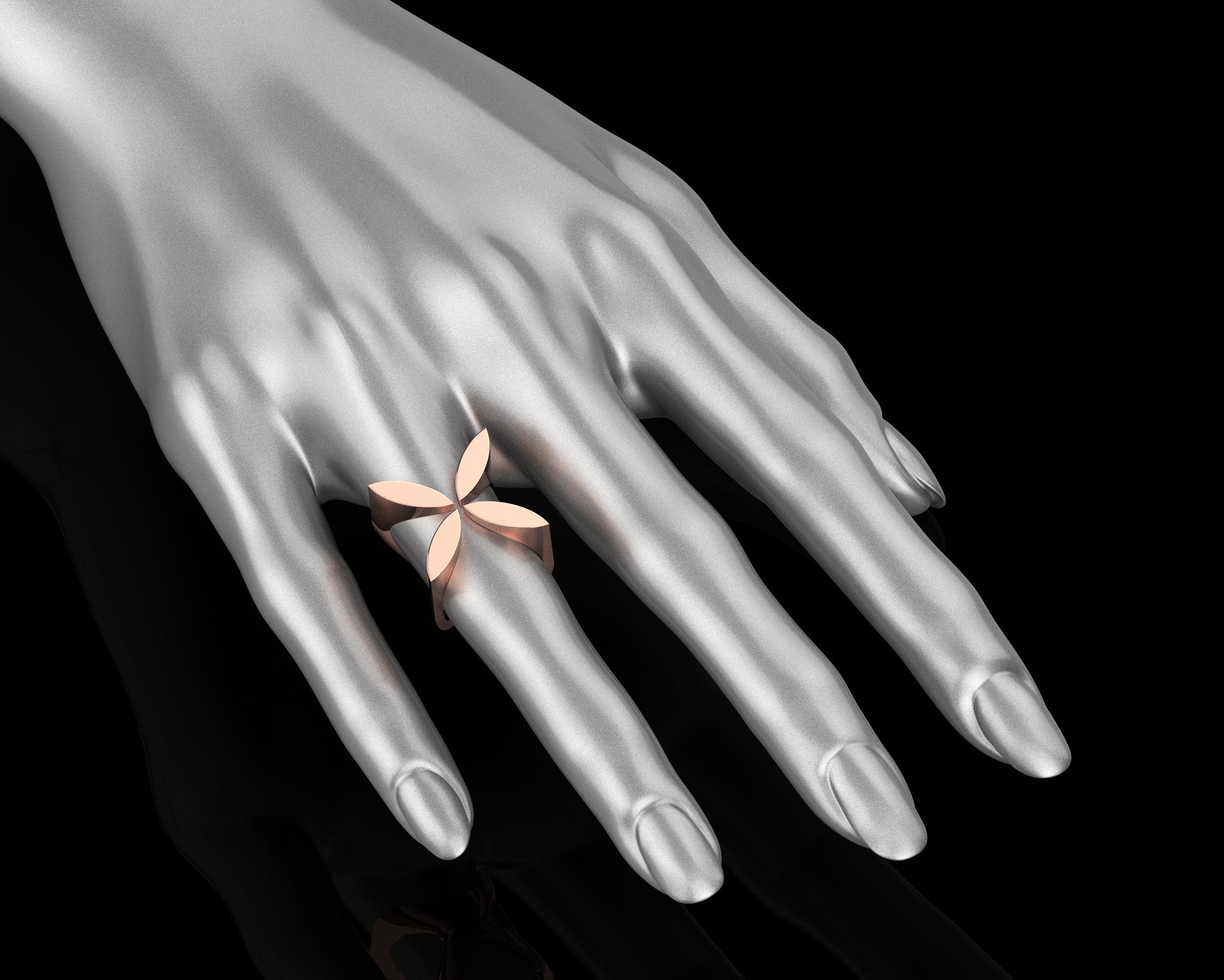 Abstract Ring N117 3D print model_16