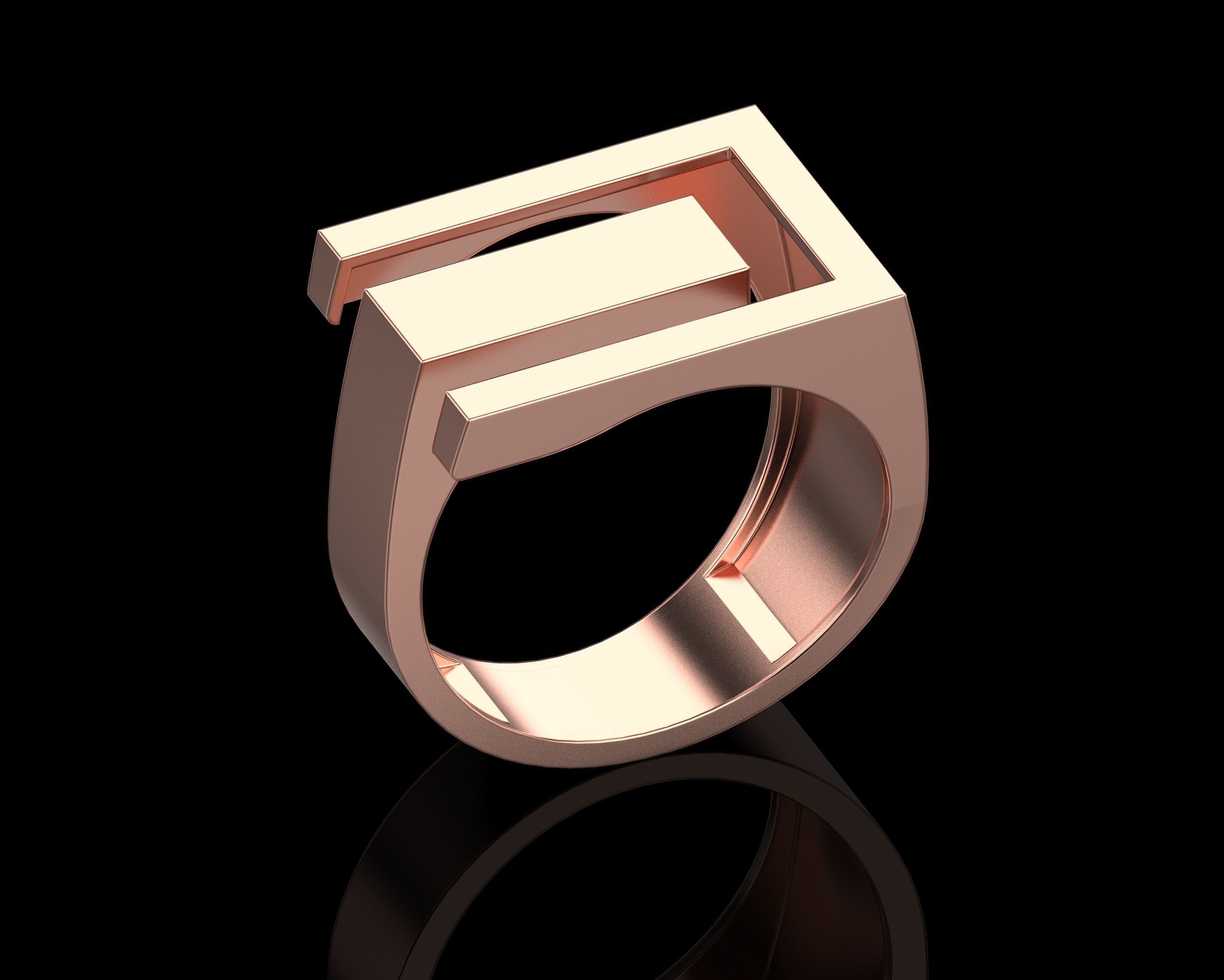 Abstract Ring N134 3D print model_14