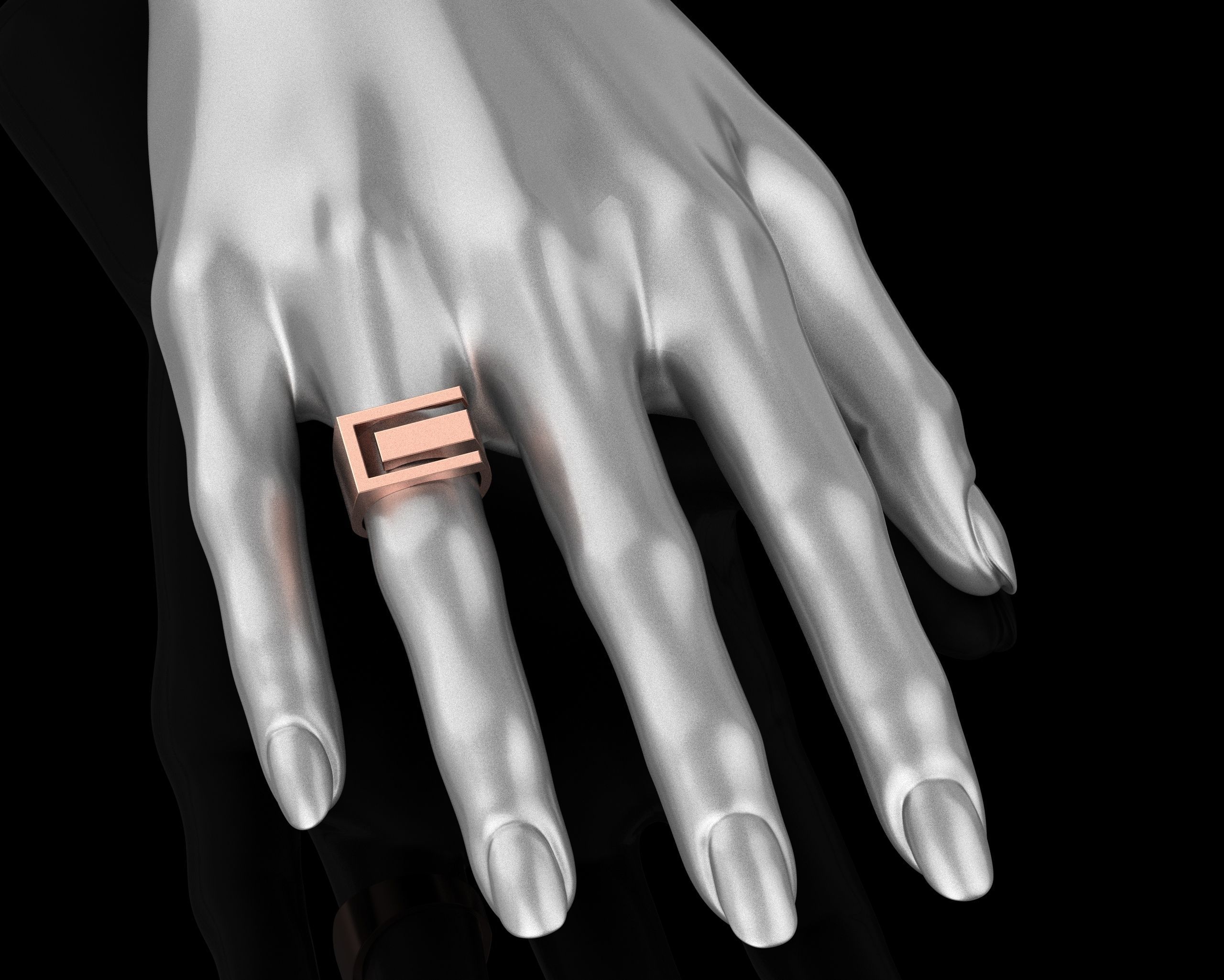 Abstract Ring N134 3D print model_18