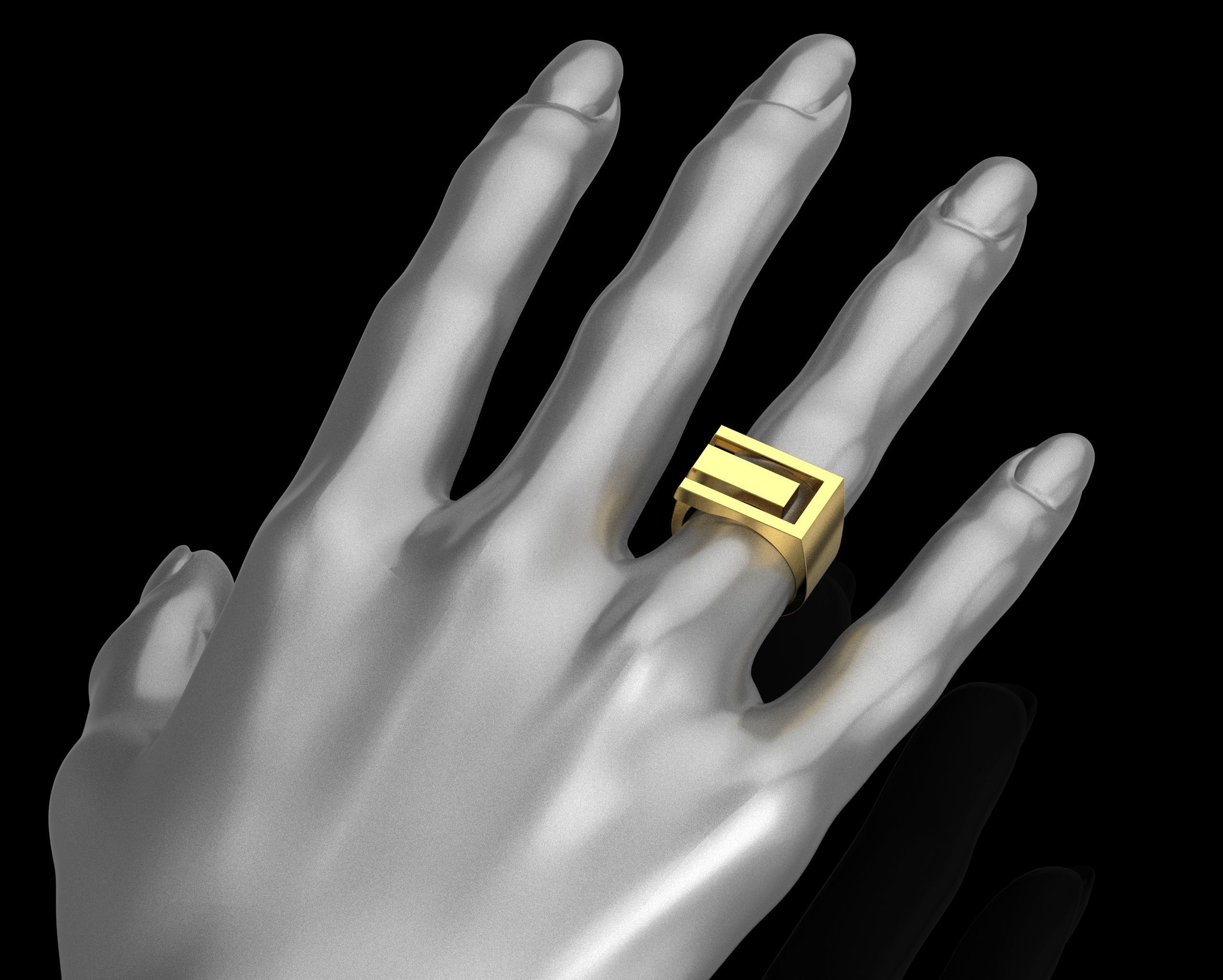 Abstract Ring N134 3D print model_5