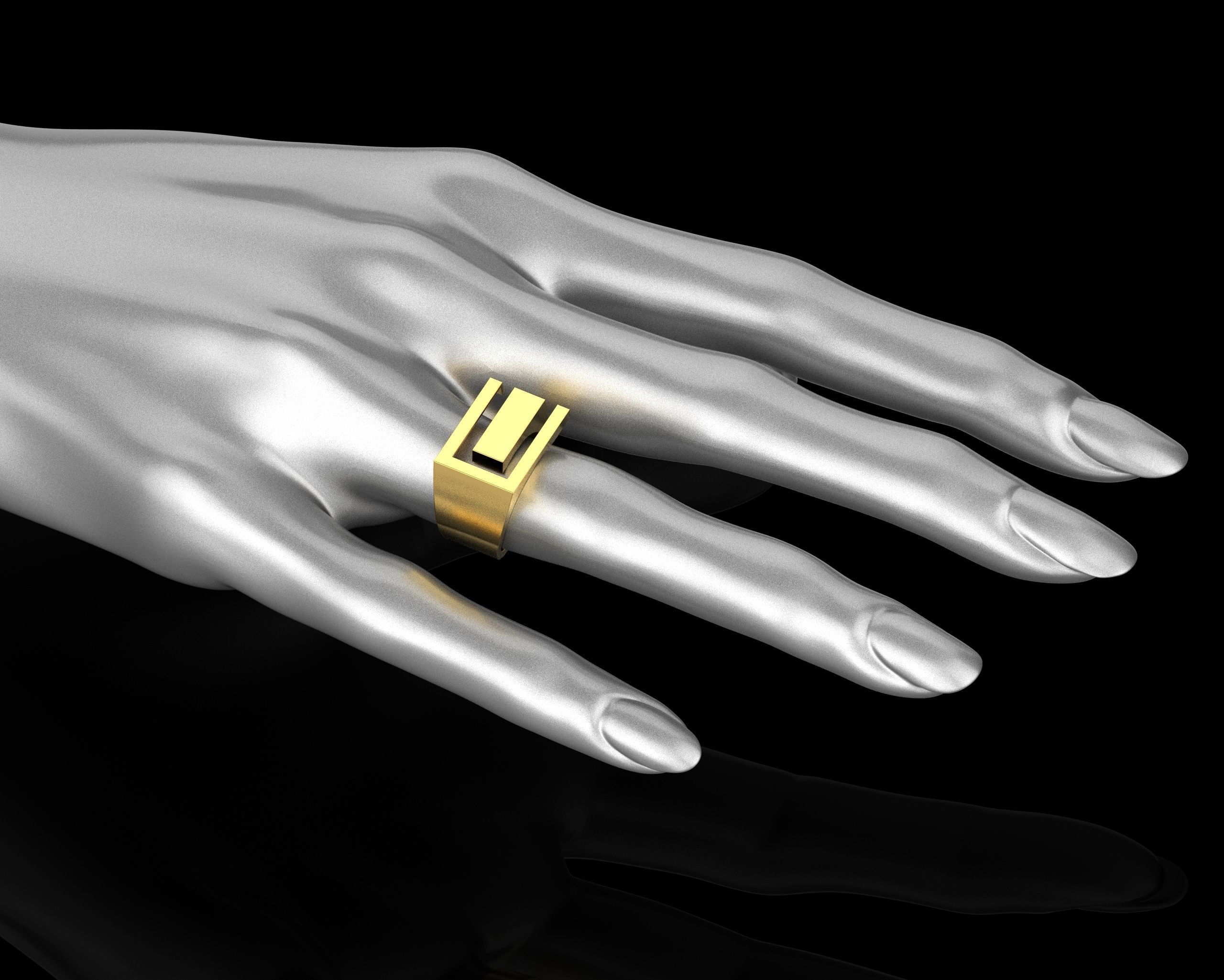 Abstract Ring N134 3D print model_4