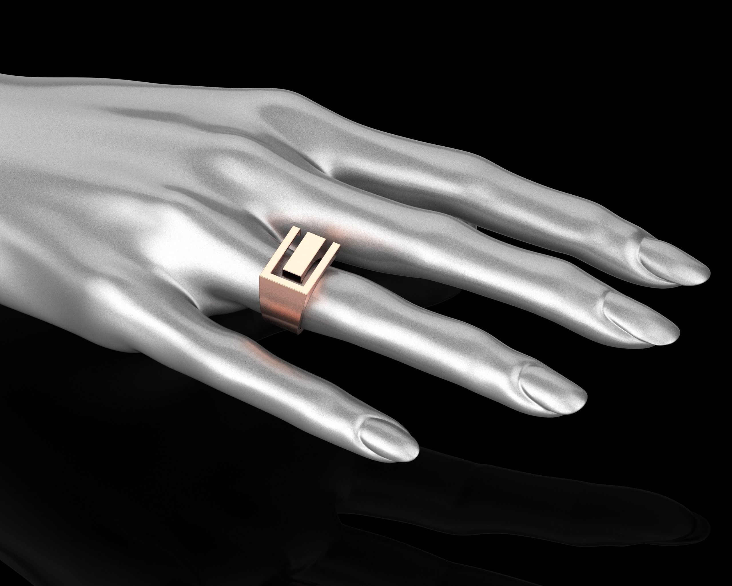 Abstract Ring N134 3D print model_19