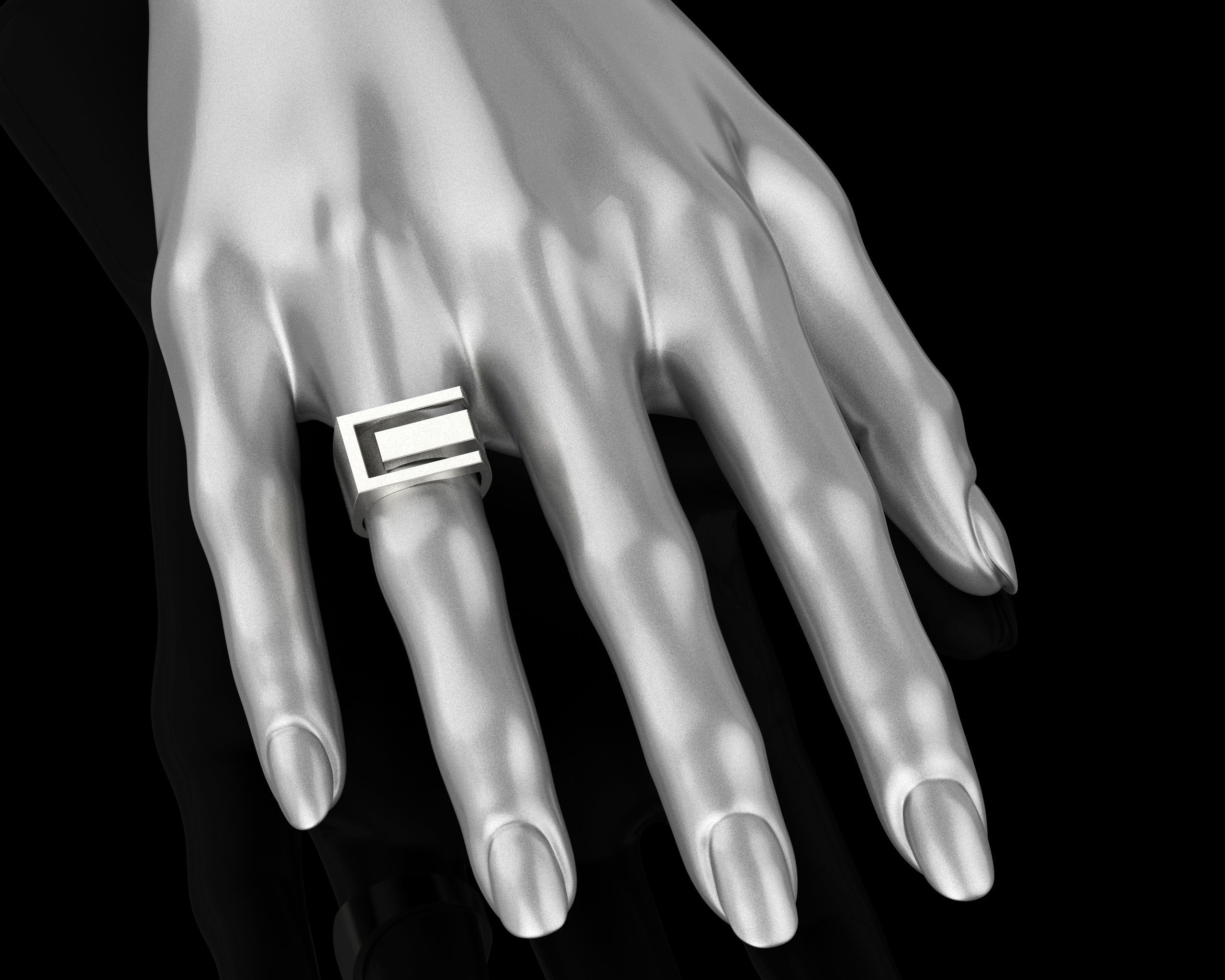 Abstract Ring N134 3D print model_24