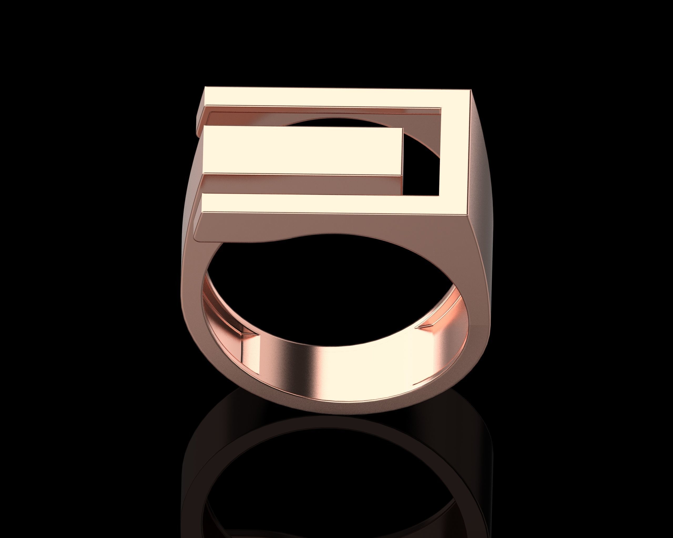 Abstract Ring N134 3D print model_16
