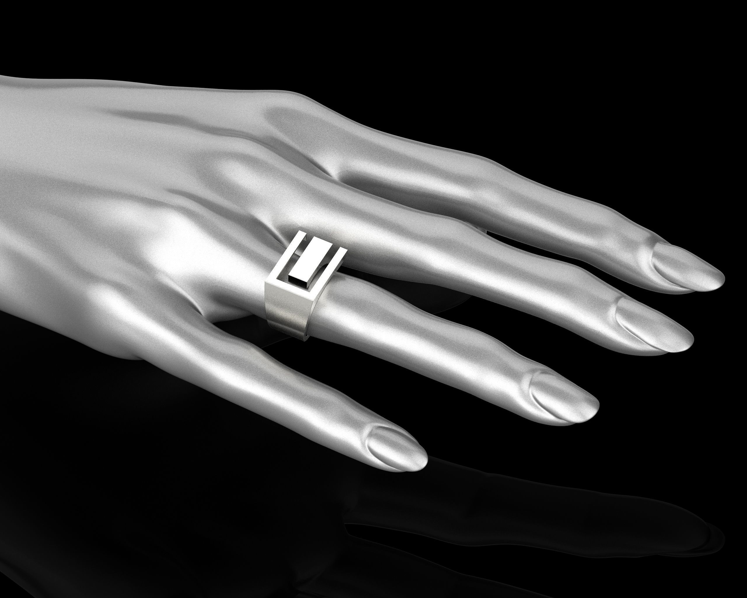 Abstract Ring N134 3D print model_25