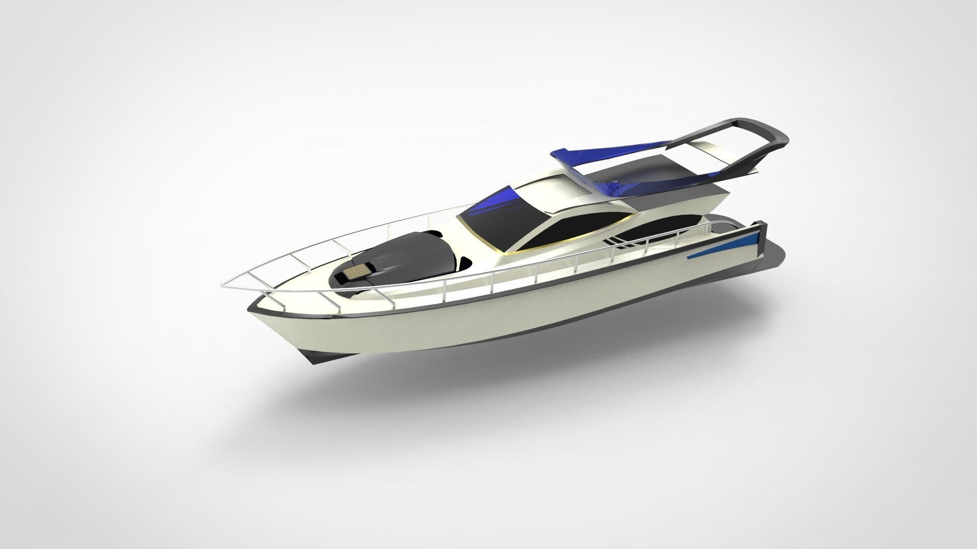 luxury yacht boat 3D model_3