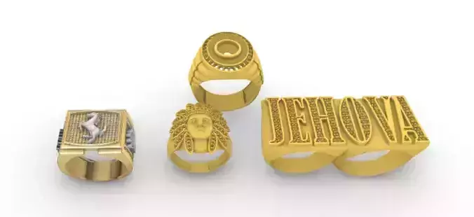 Men Ring Four Pack Paquete de cuatro anillos para hombre