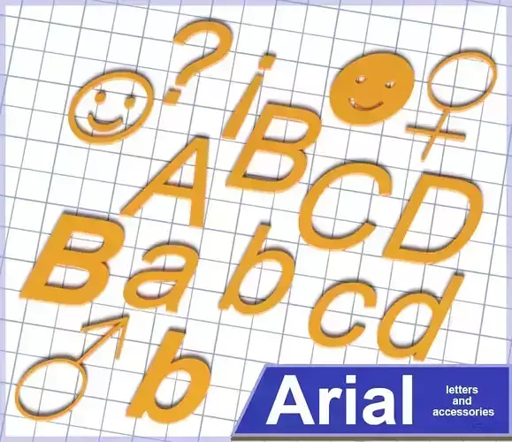 Texto Arial para imprimir 3D print model