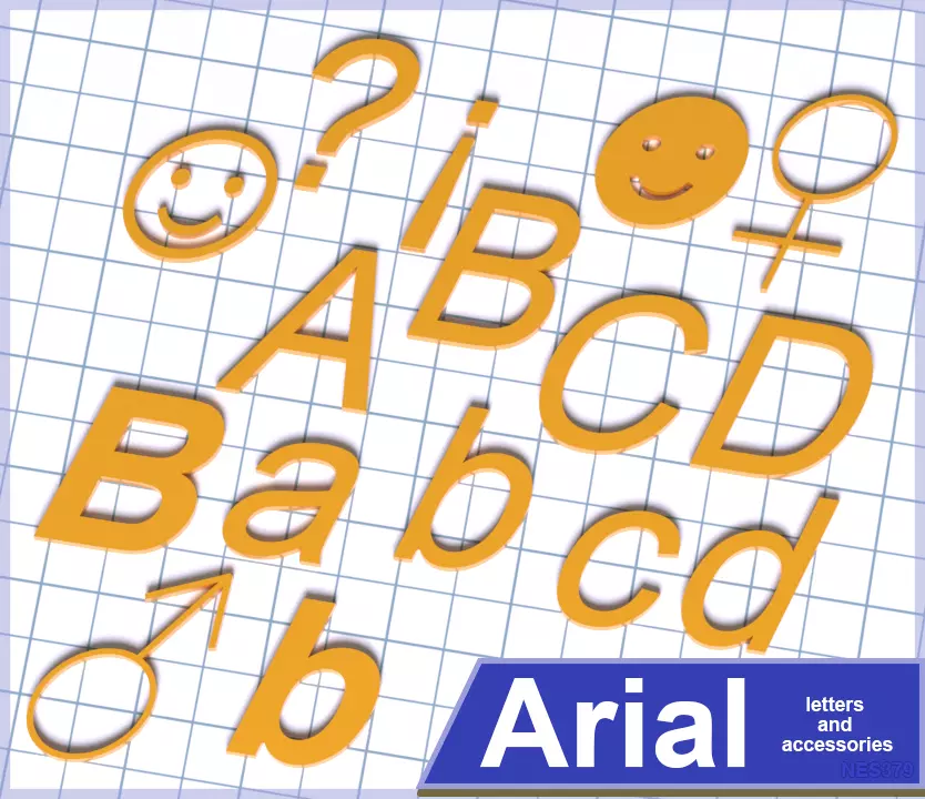 Texto Arial para imprimir 3D print model_0