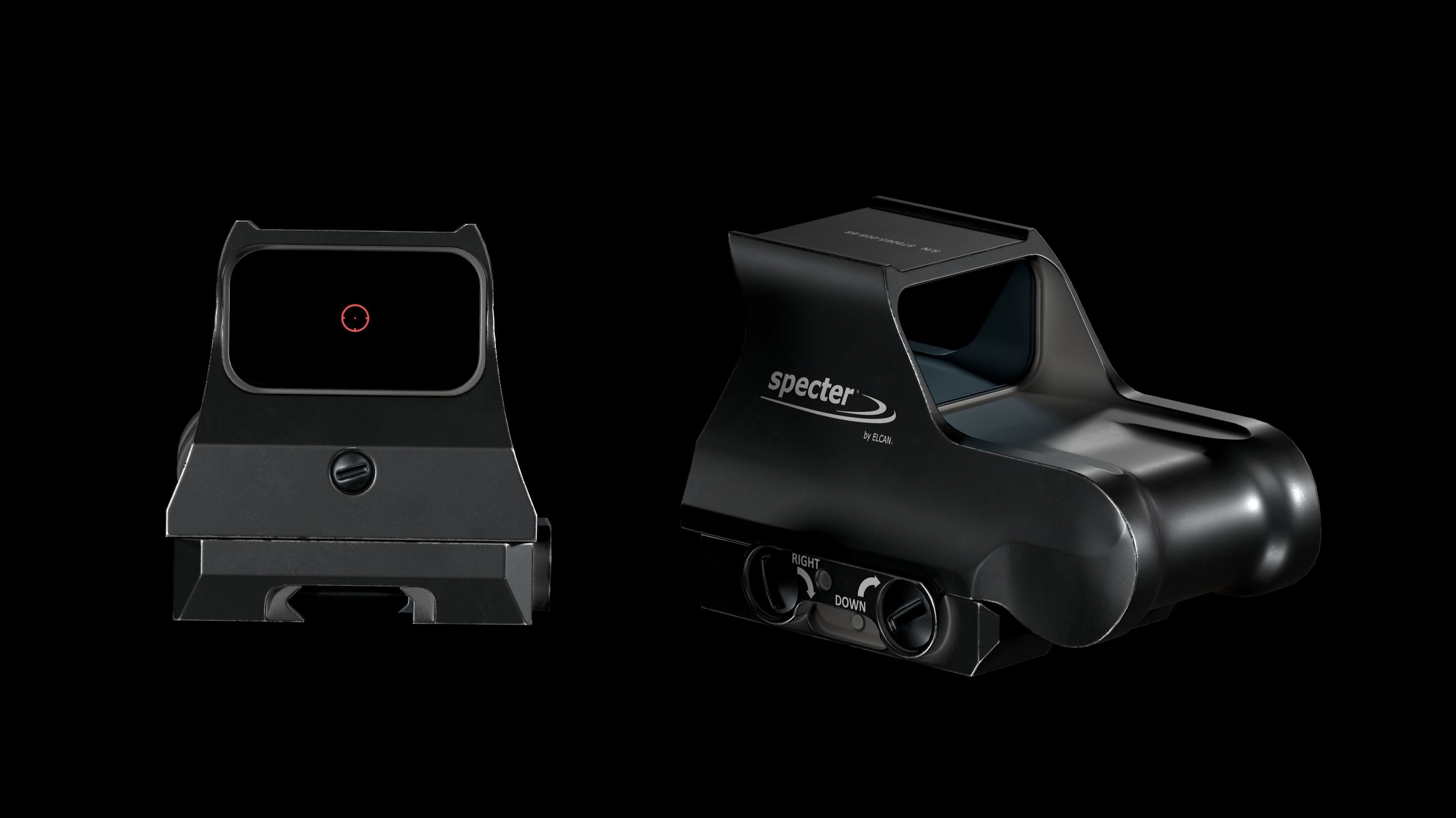 Specter Holographic Combat Optics by ELCAN Low-poly 3D model_15