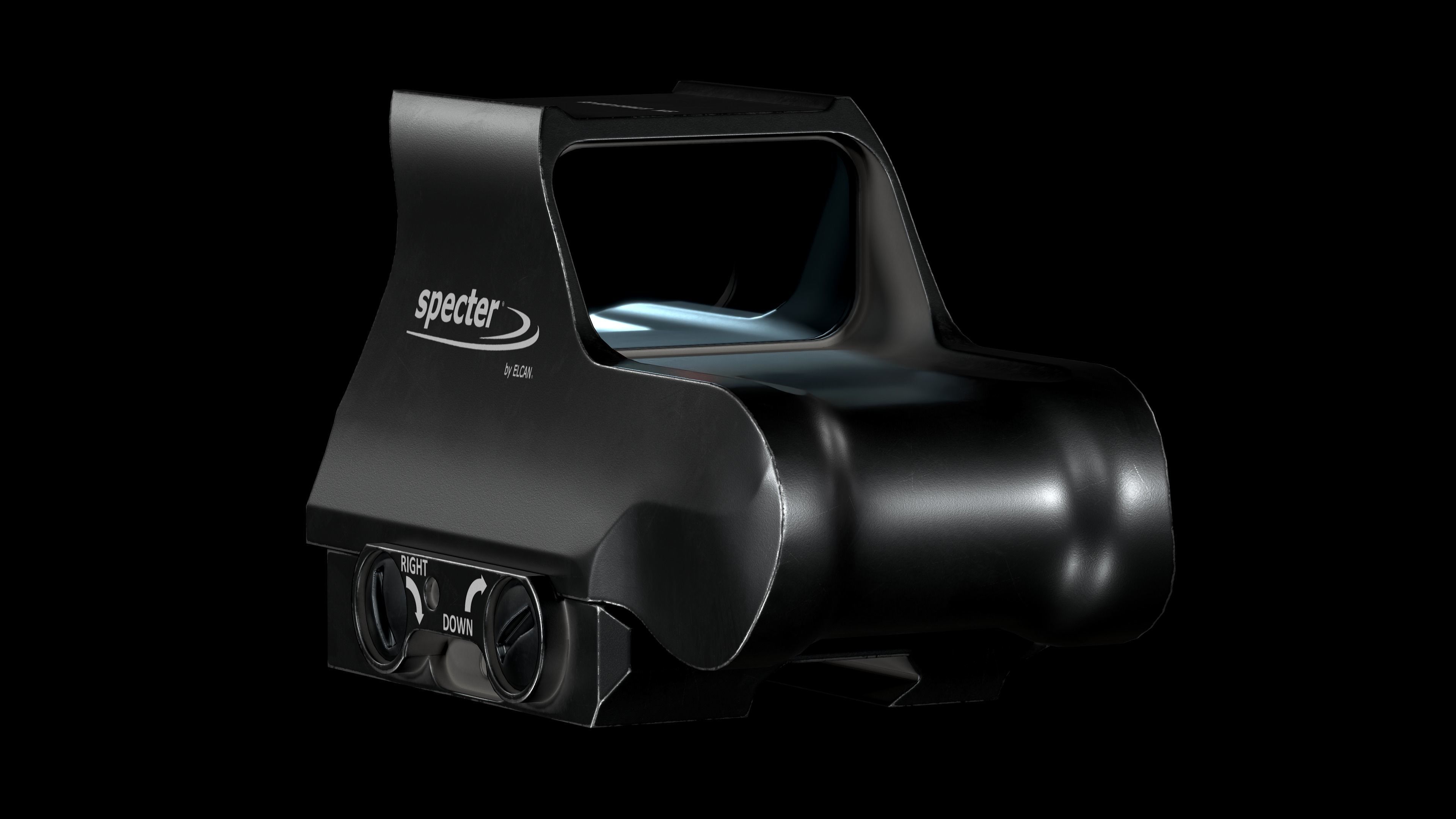 Specter Holographic Combat Optics by ELCAN Low-poly 3D model_4