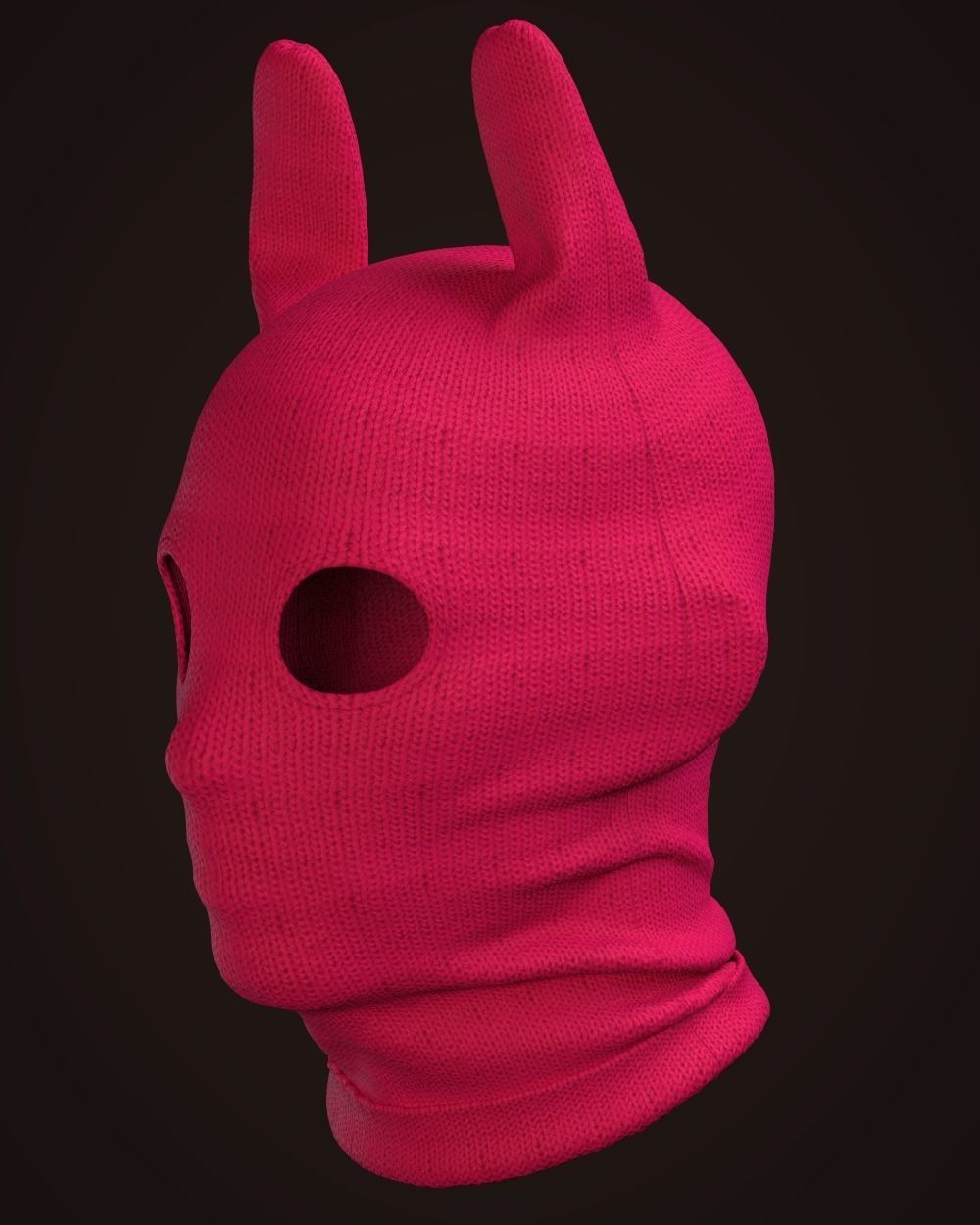 Rabbit Balaclava Mask 3D model_3