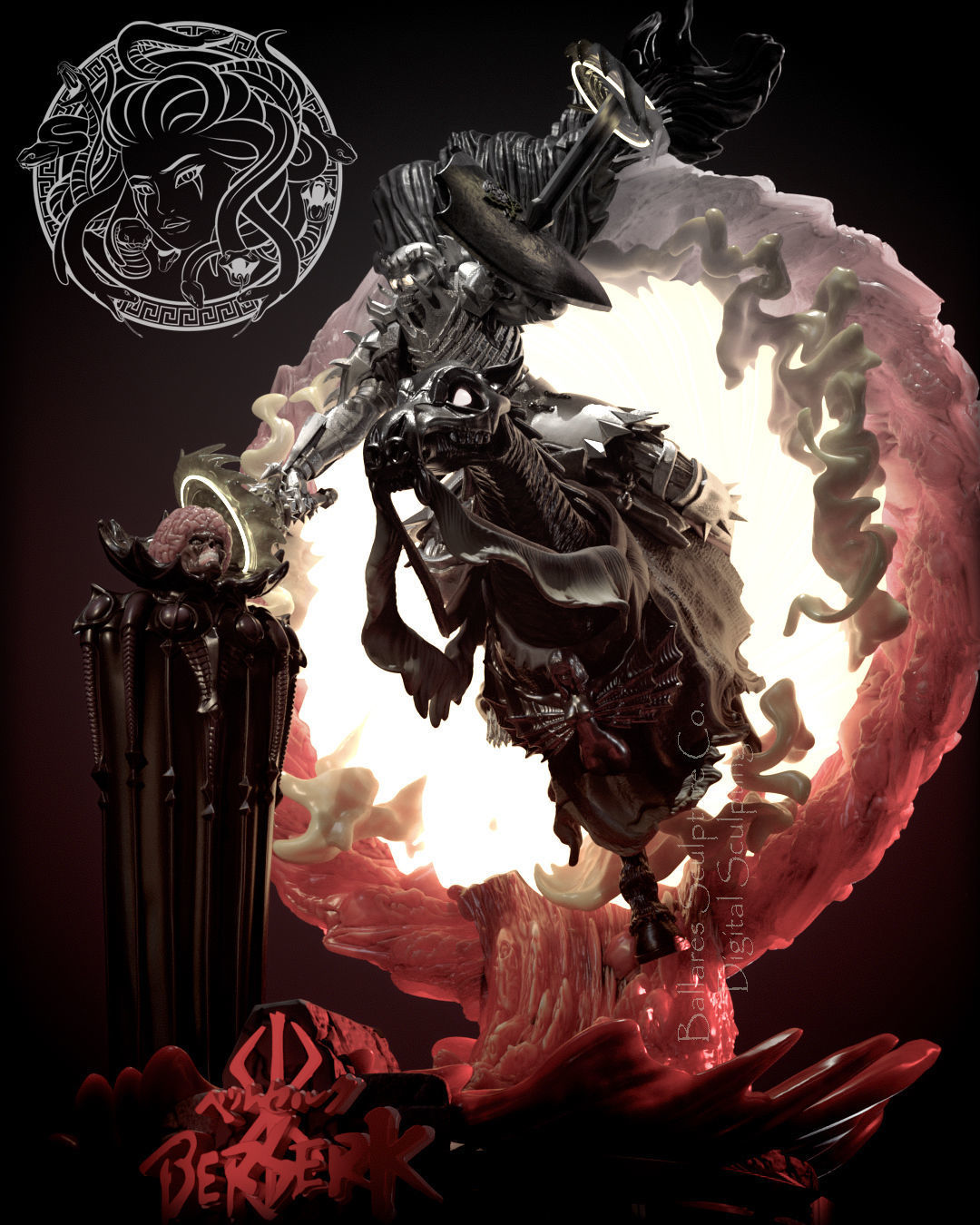 SKULLKNIGHT ON HORSE BY CREATIVE GEEK MB 3D print model_2