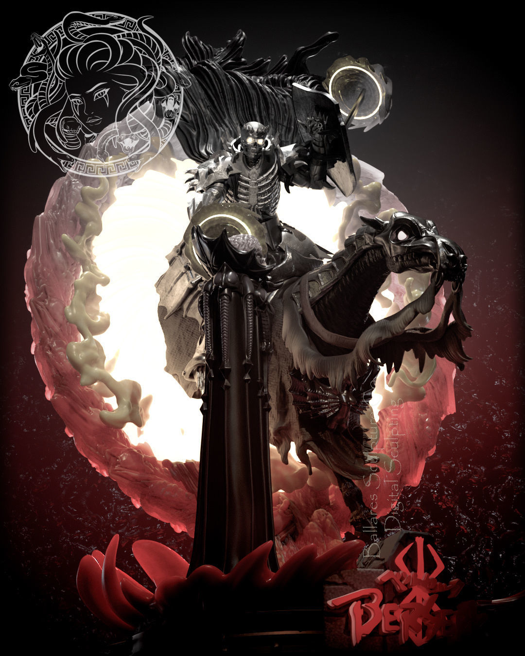 SKULLKNIGHT ON HORSE BY CREATIVE GEEK MB 3D print model_4