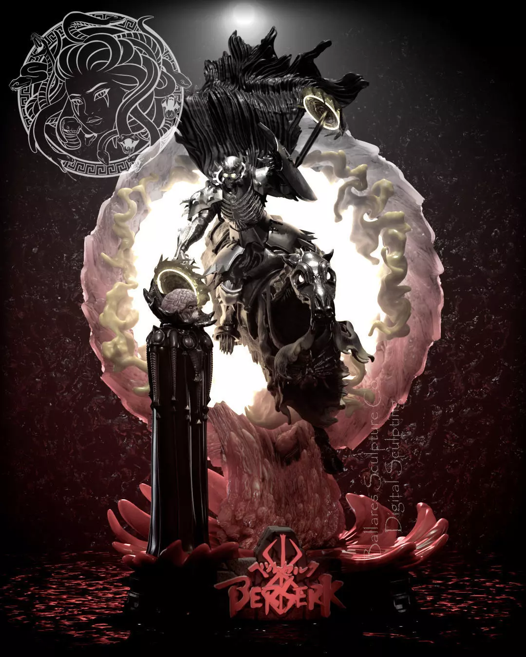 SKULLKNIGHT ON HORSE BY CREATIVE GEEK MB 3D print model_0