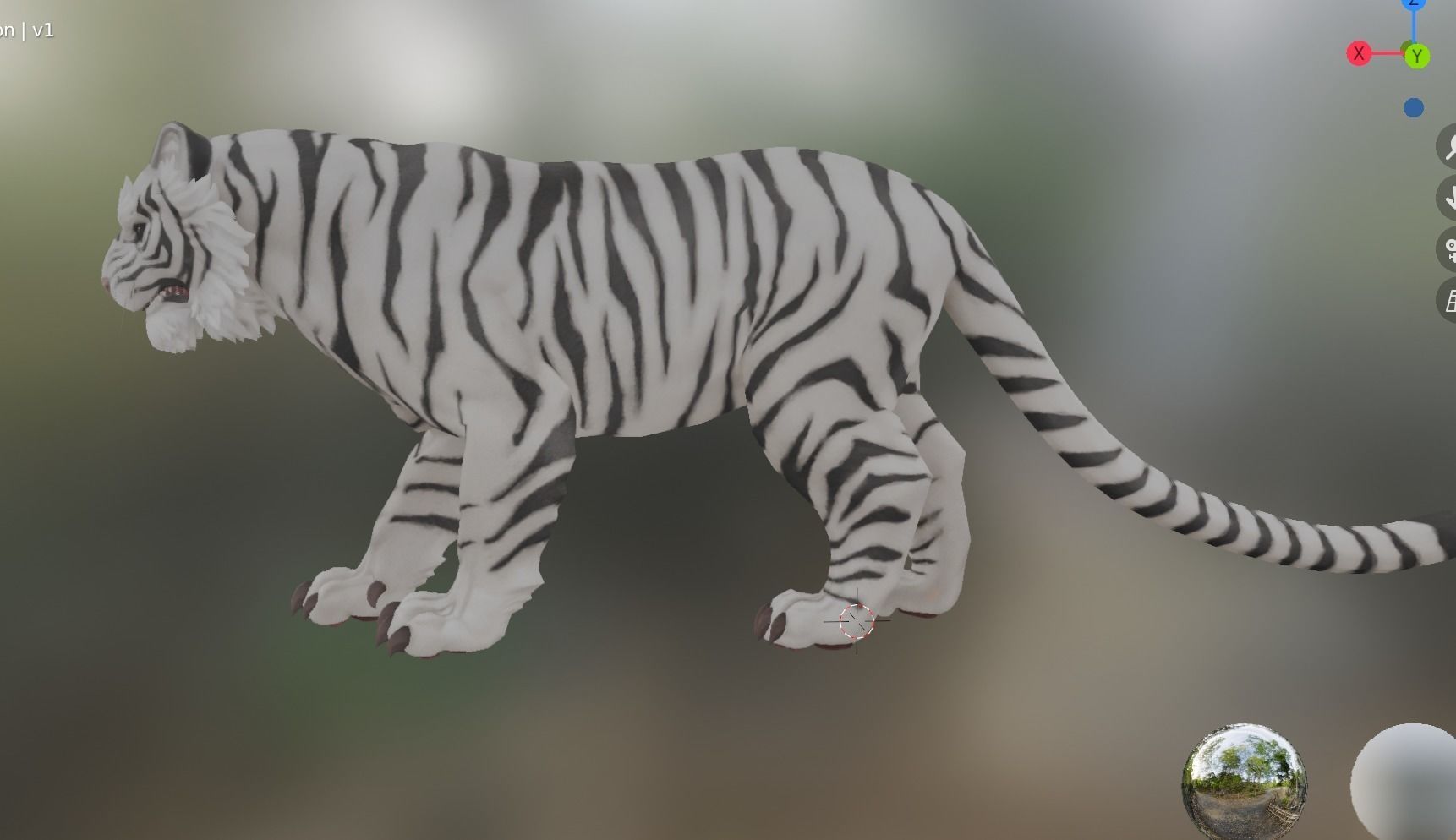 tiger rigged Low-poly 3D model_3