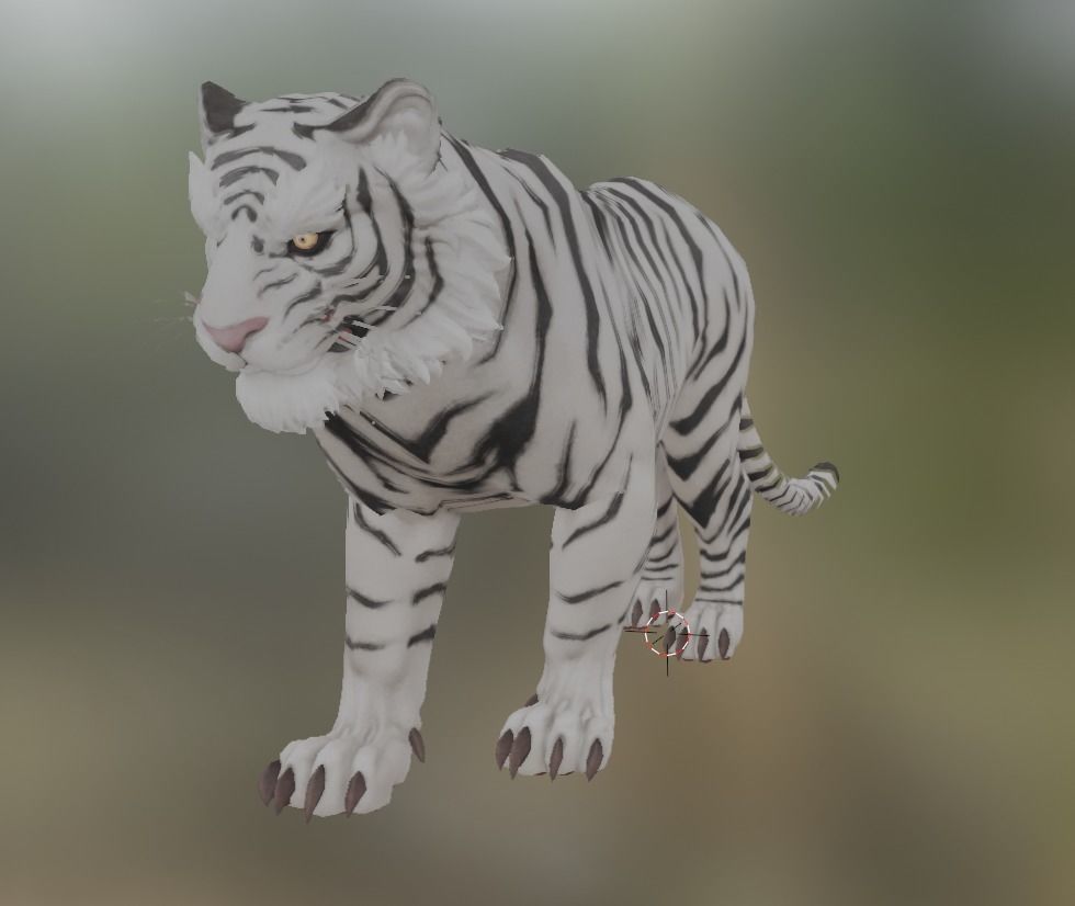 tiger rigged Low-poly 3D model_1