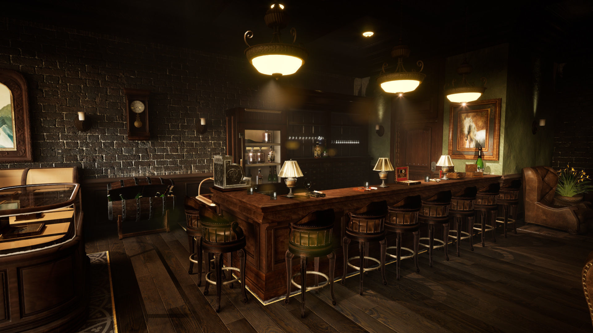 Cigar Store Pub Environment - Asset Pack 3D Model Collection_41