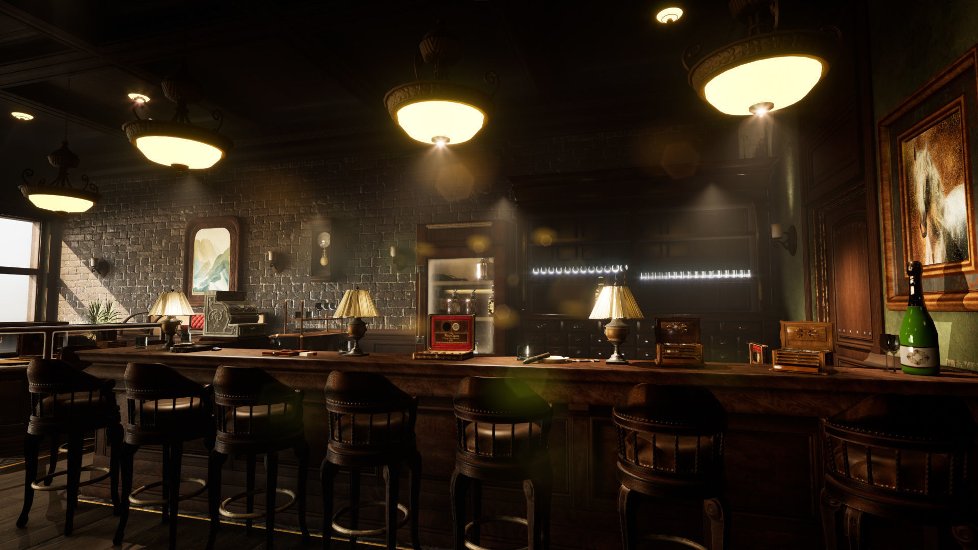 Cigar Store Pub Environment - Asset Pack 3D Model Collection_30