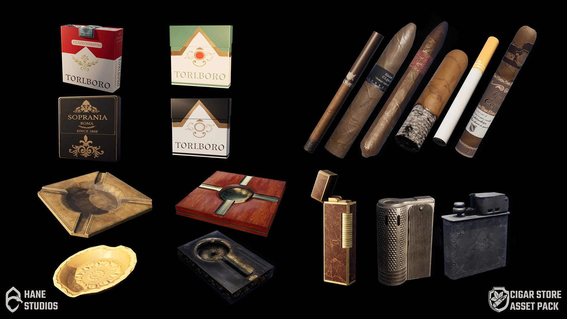 Cigar Store Pub Environment - Asset Pack 3D Model Collection_10