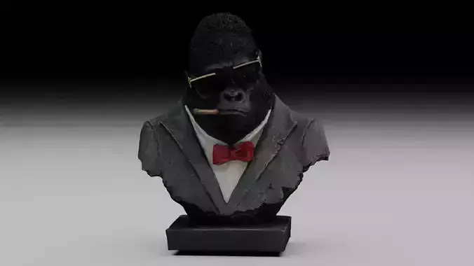 Smoking Gorilla statue in sunglasses
