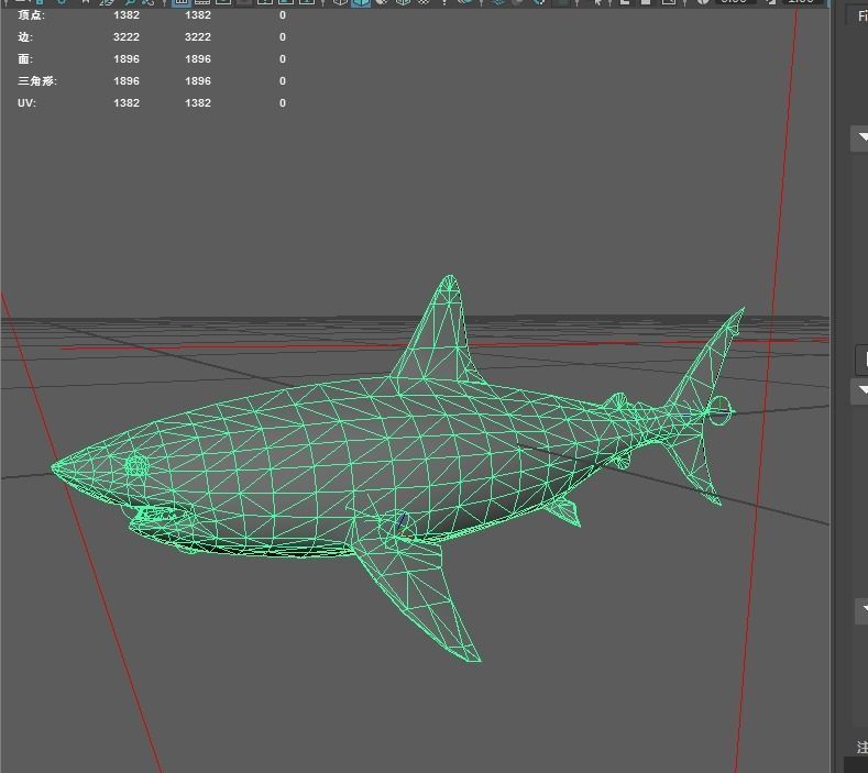 Shark Low-poly 3D model_2