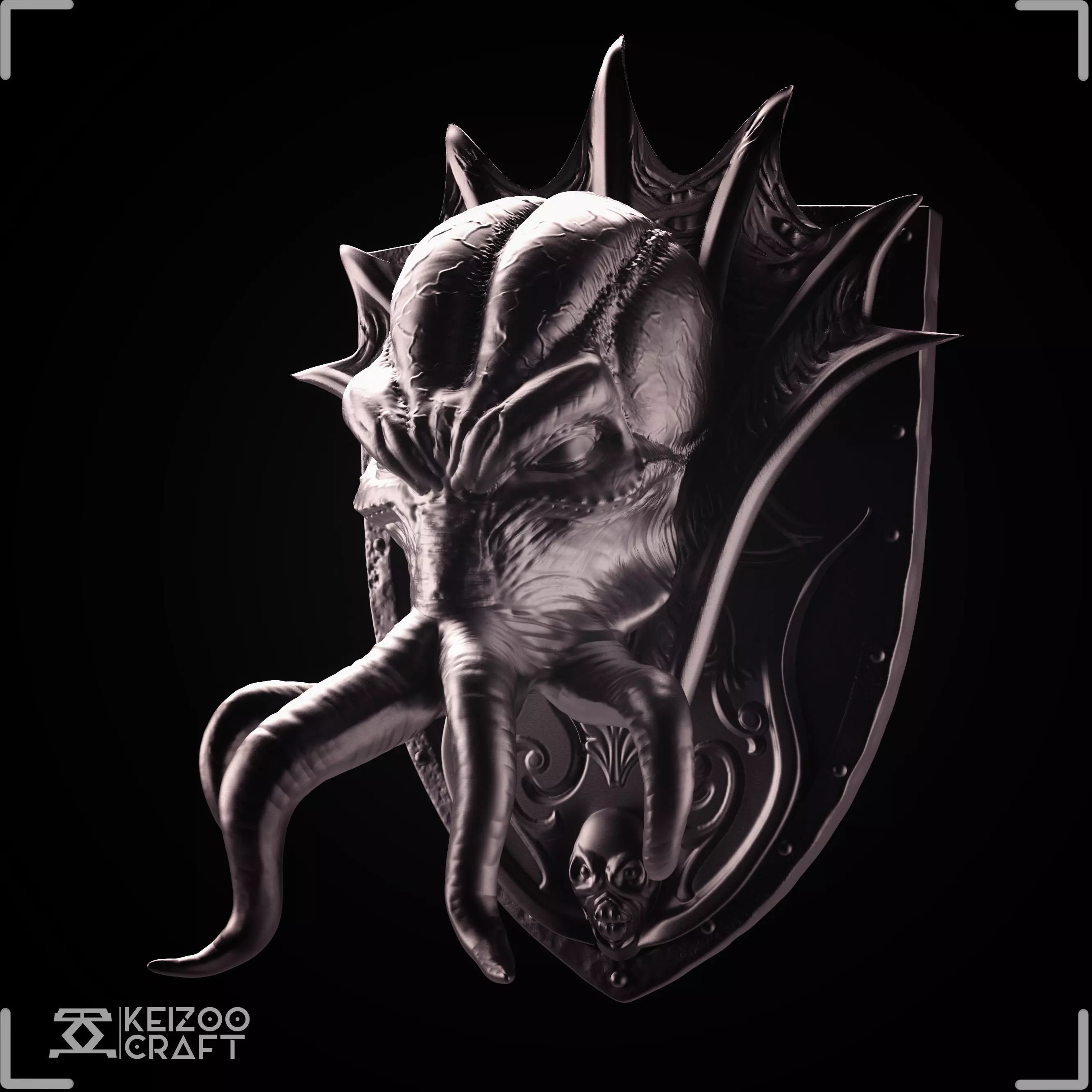 MIND FLAYER-BALDUR GATE 3-MIND FLAYER STATUE-STL 3D print model