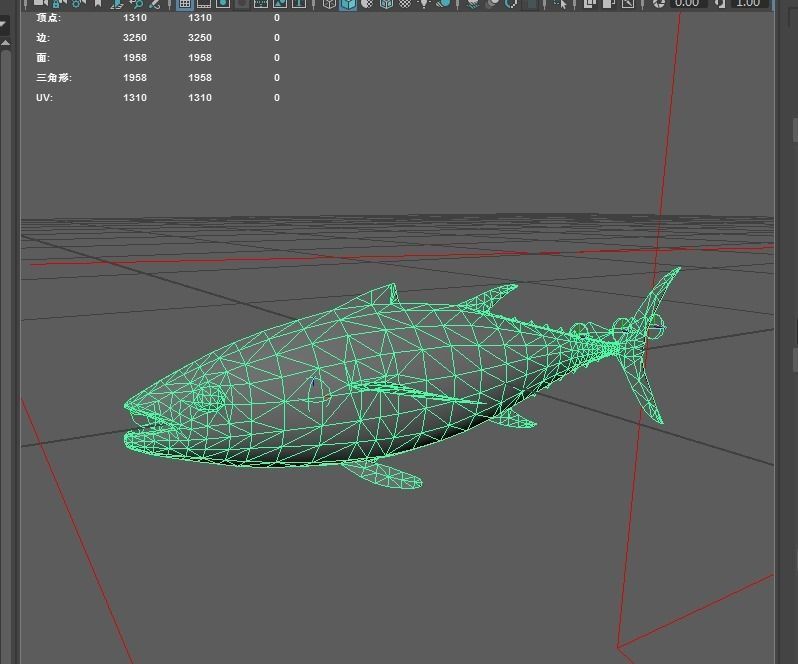 Tuna fish Low-poly 3D model_2