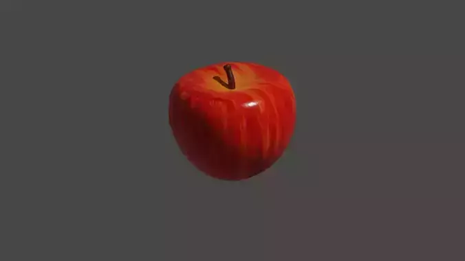 Realistic 3D Model of a Juicy Apple