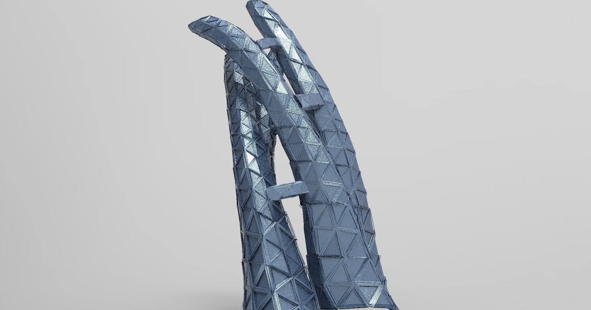 Glass pyramid Elite Tower Complex kitbash 3D model_2