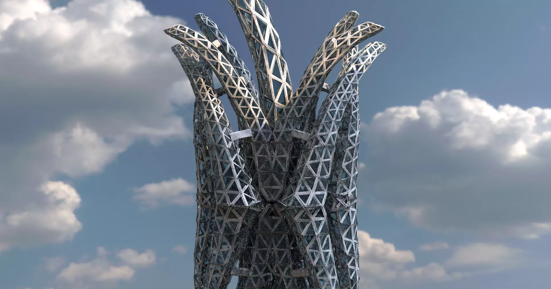 Glass pyramid Elite Tower Complex Tall  3D model_0