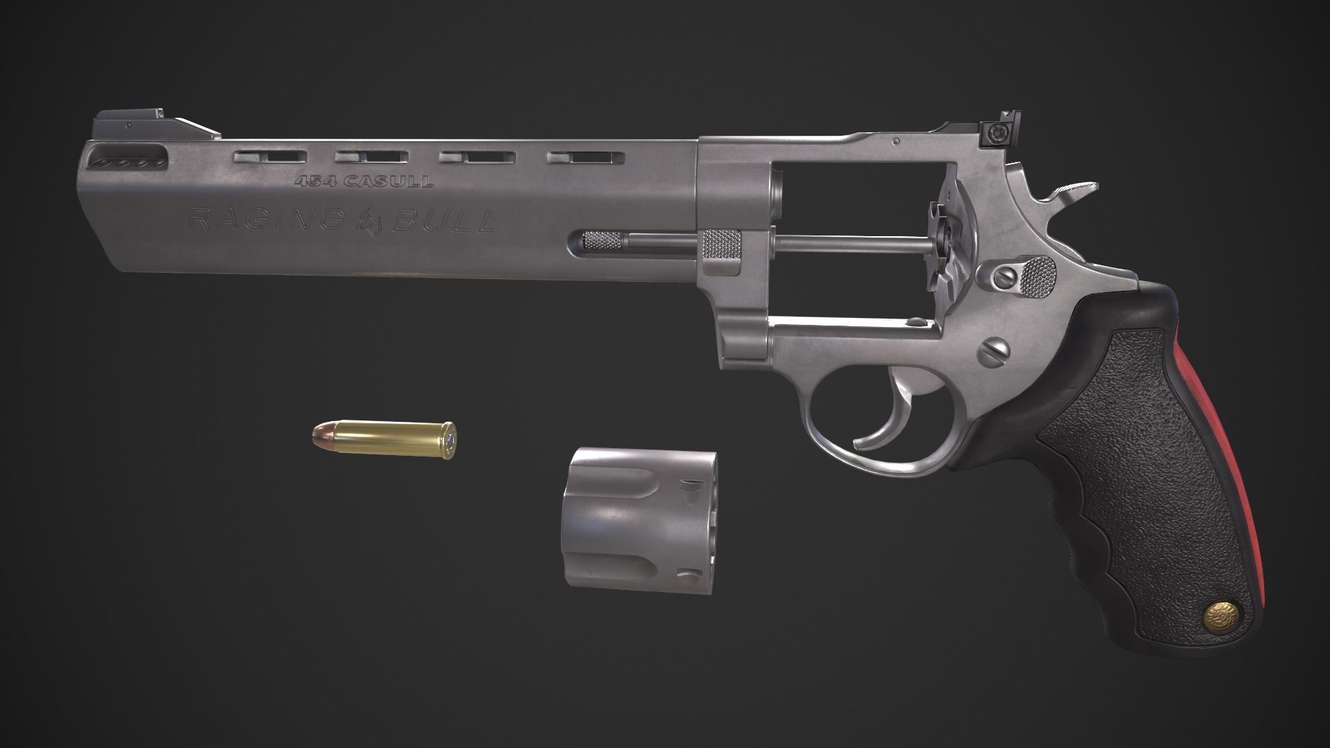 Taurus 454 Raging Bull Low-poly 3D model_9
