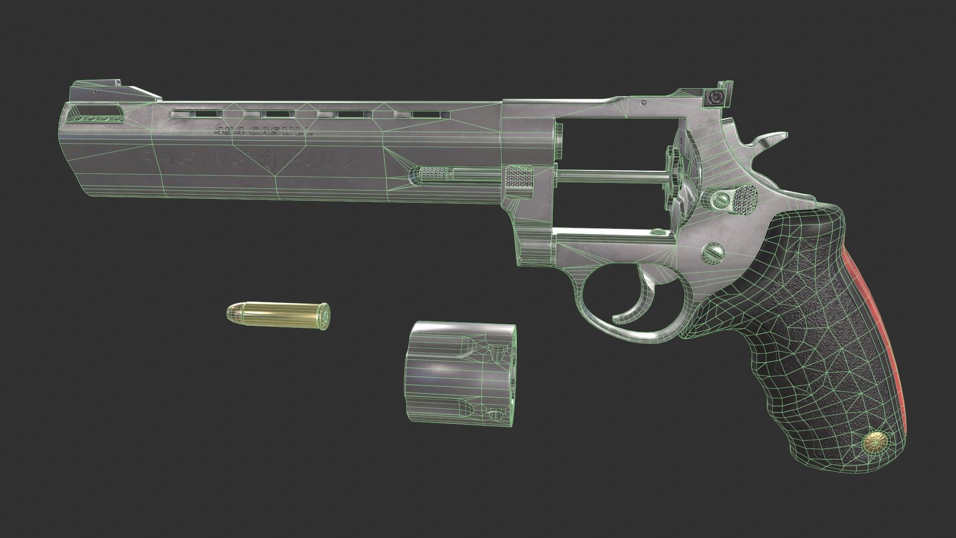 Taurus 454 Raging Bull Low-poly 3D model_10