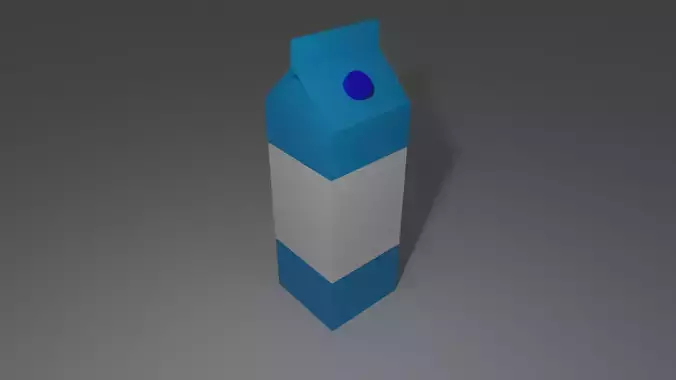 Milk Box Low-poly 3D model