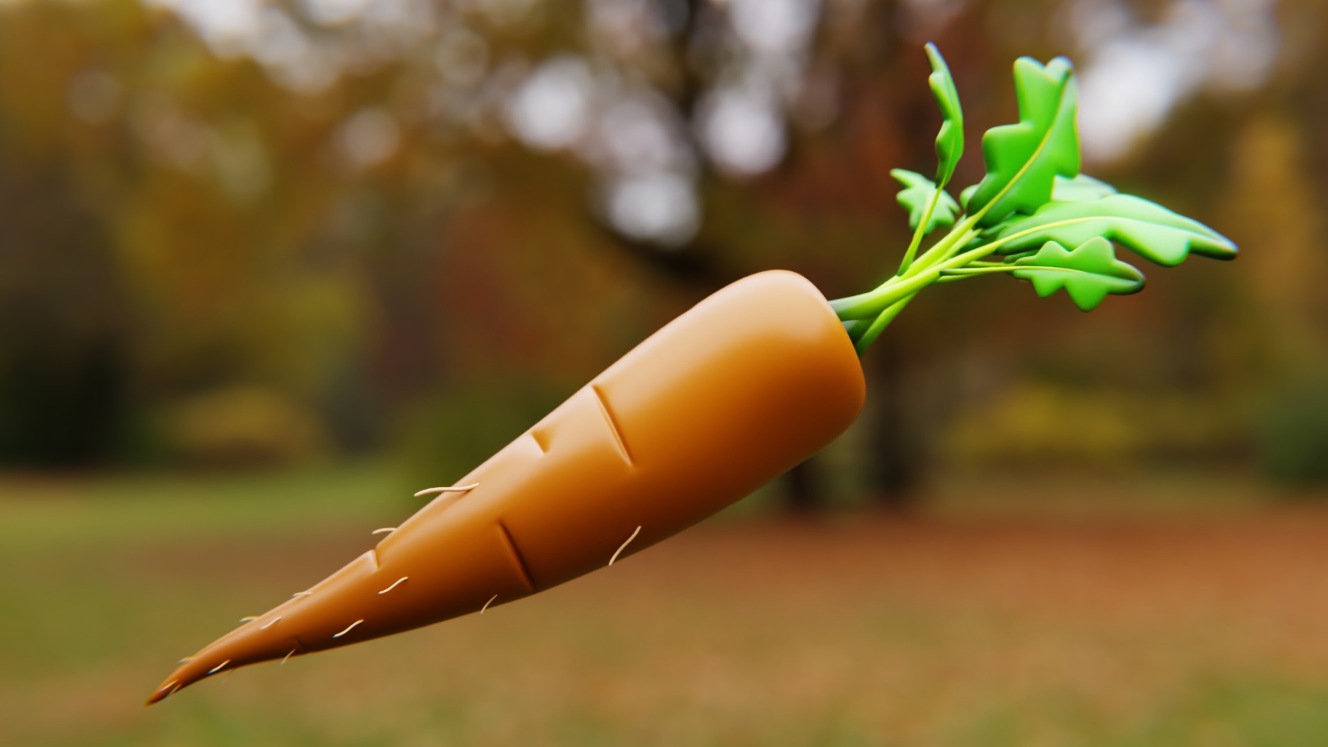 Cartoon Carrot - Stylized Low-Poly Vegetable 3D Model 3D model_3
