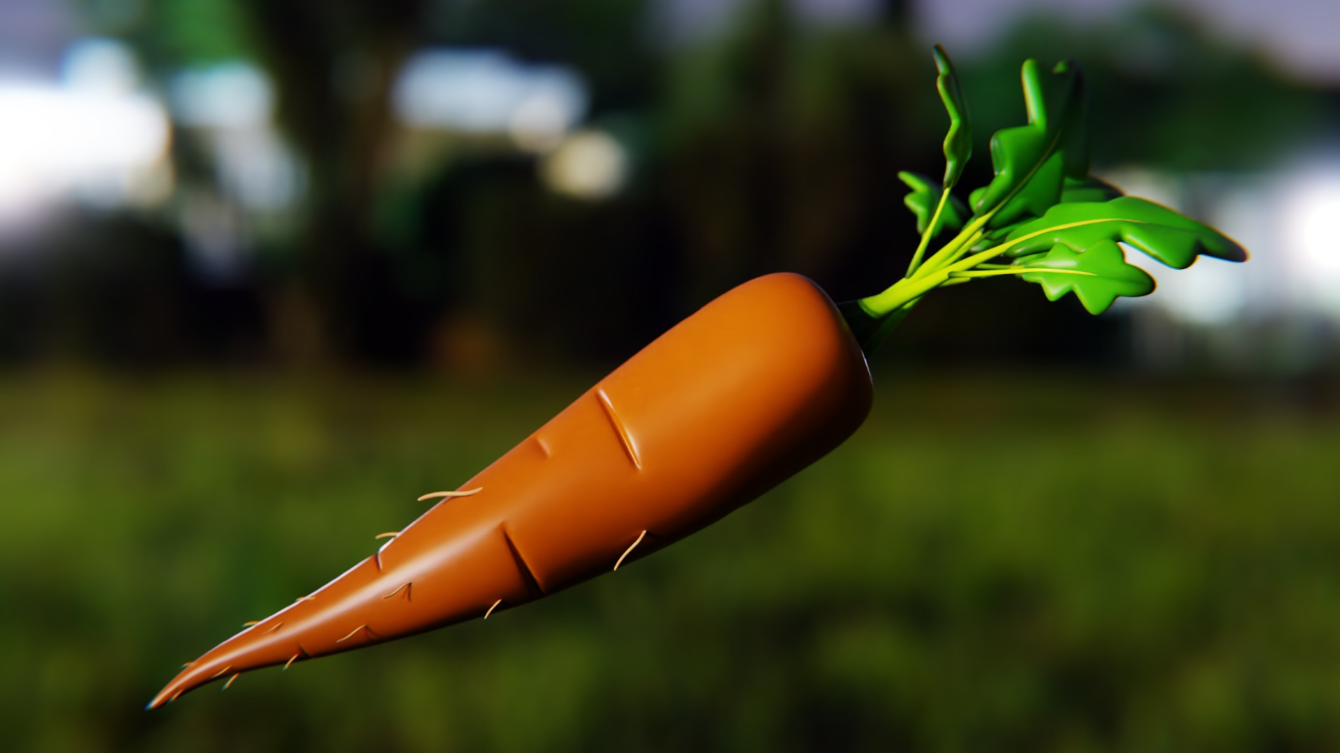 Cartoon Carrot - Stylized Low-Poly Vegetable 3D Model 3D model_4