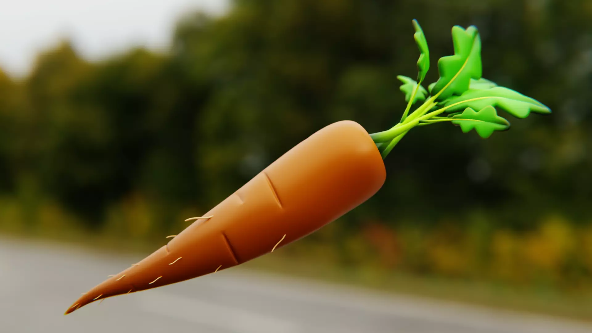 Cartoon Carrot - Stylized Low-Poly Vegetable 3D Model 3D model_0