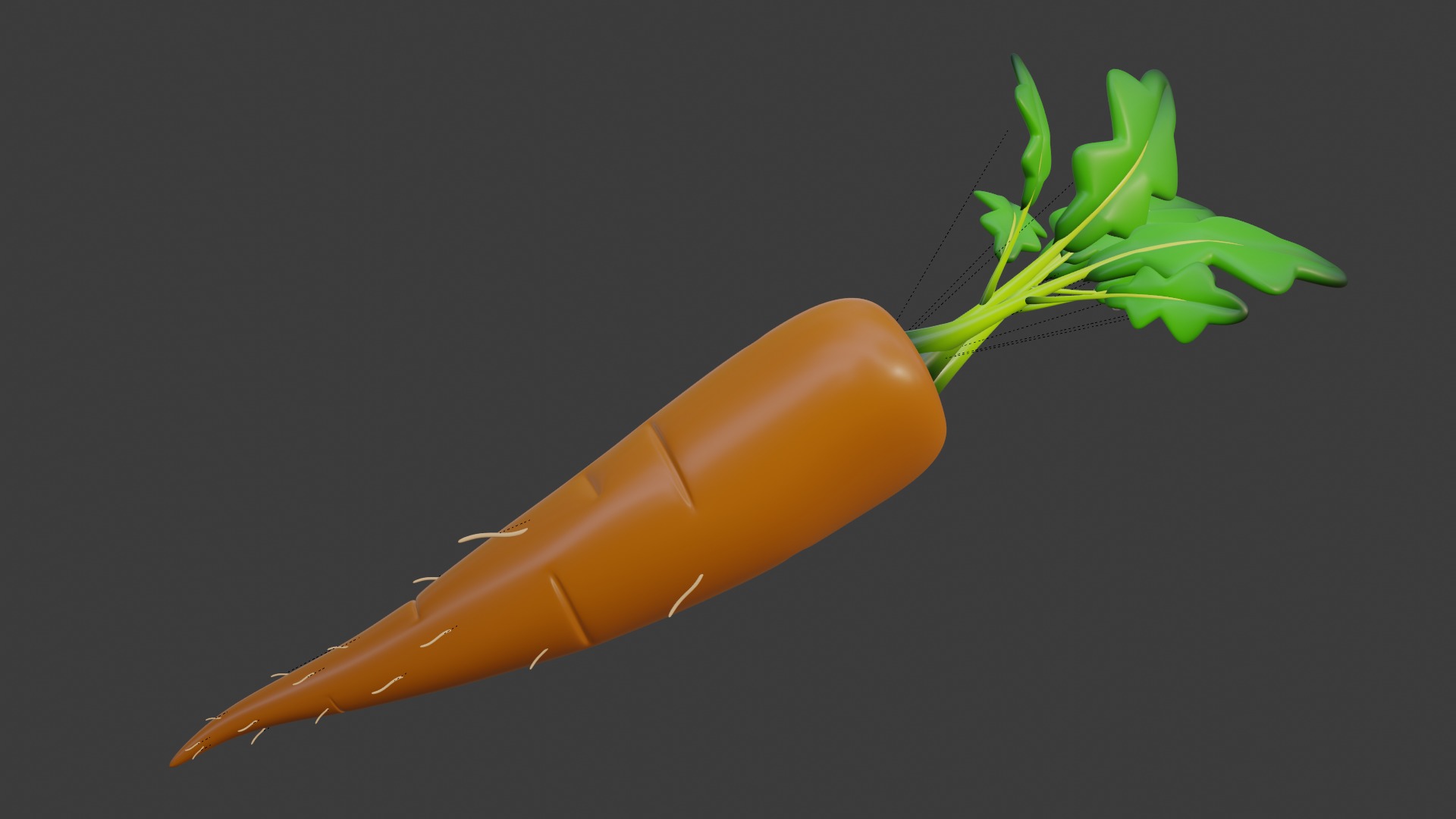 Cartoon Carrot - Stylized Low-Poly Vegetable 3D Model 3D model_10