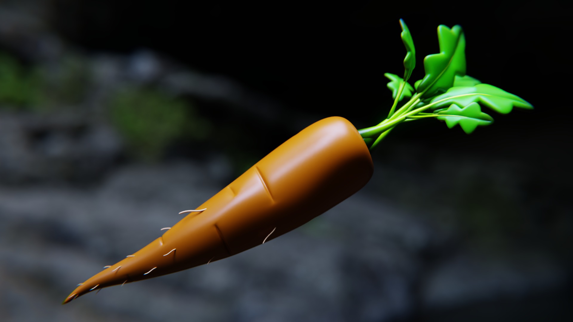 Cartoon Carrot - Stylized Low-Poly Vegetable 3D Model 3D model_5