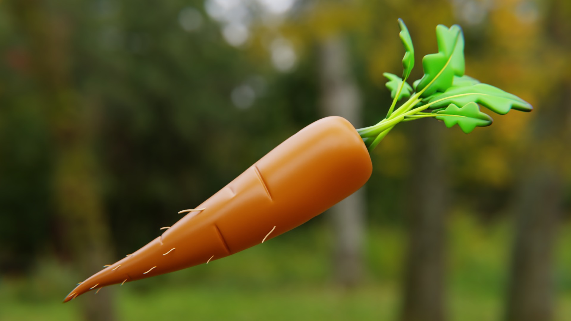 Cartoon Carrot - Stylized Low-Poly Vegetable 3D Model 3D model_2