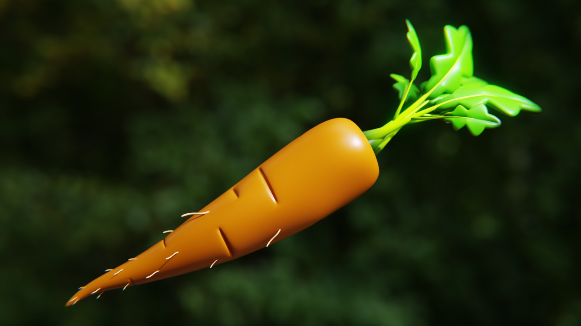 Cartoon Carrot - Stylized Low-Poly Vegetable 3D Model 3D model_6