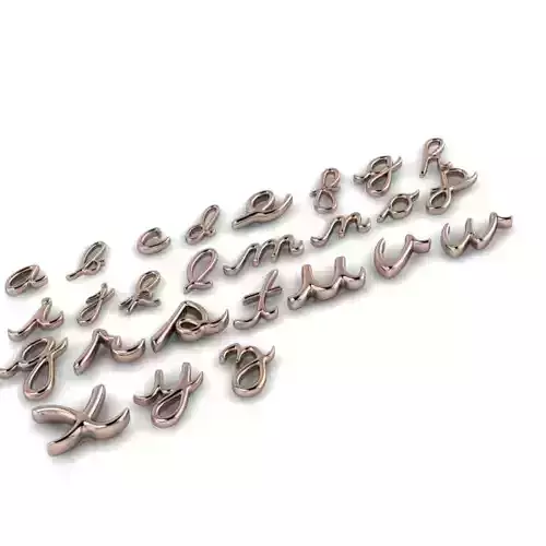 Small Cursive Alphabets Pendants Charms Jewelry findings 3D print model