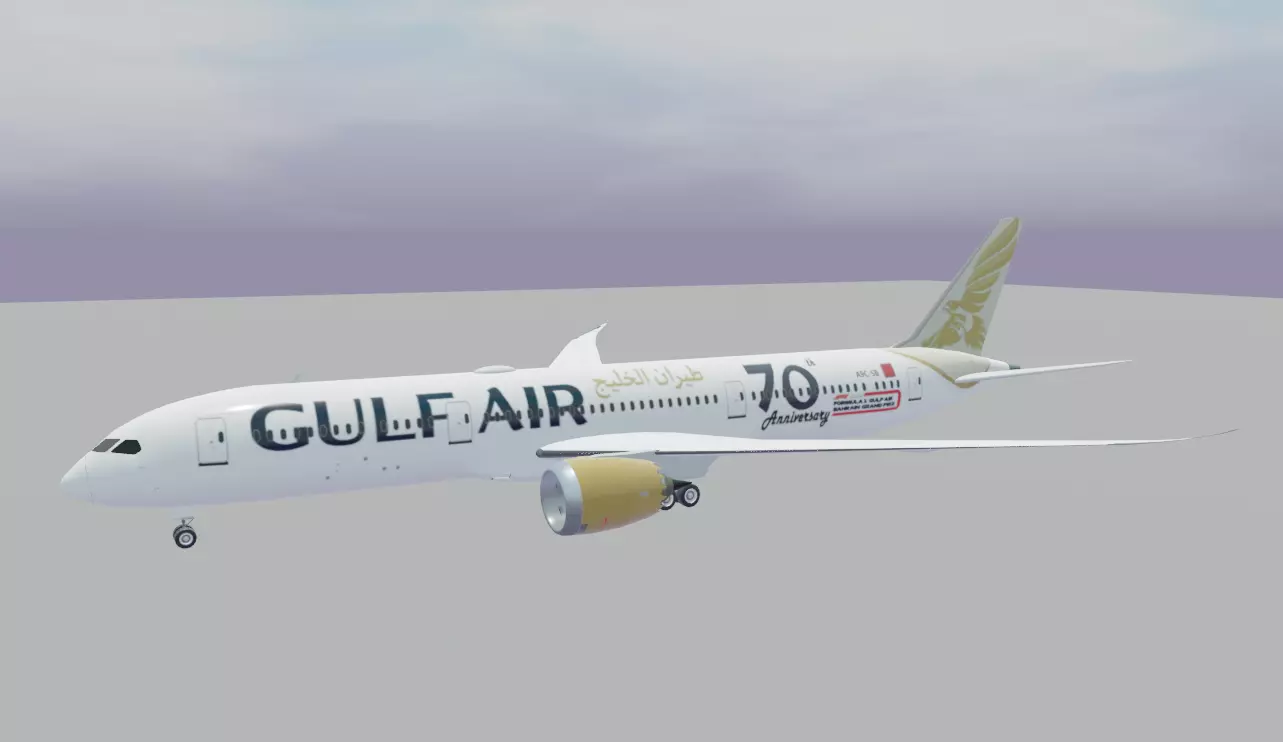 Gulf Air Boeing 787-9 dreamliner Low-poly 3D model