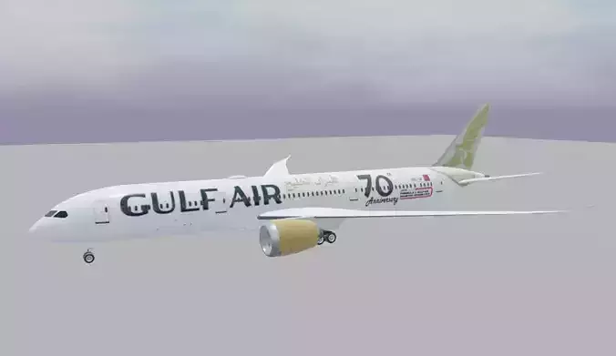 Gulf Air Boeing 787-9 dreamliner Low-poly 3D model