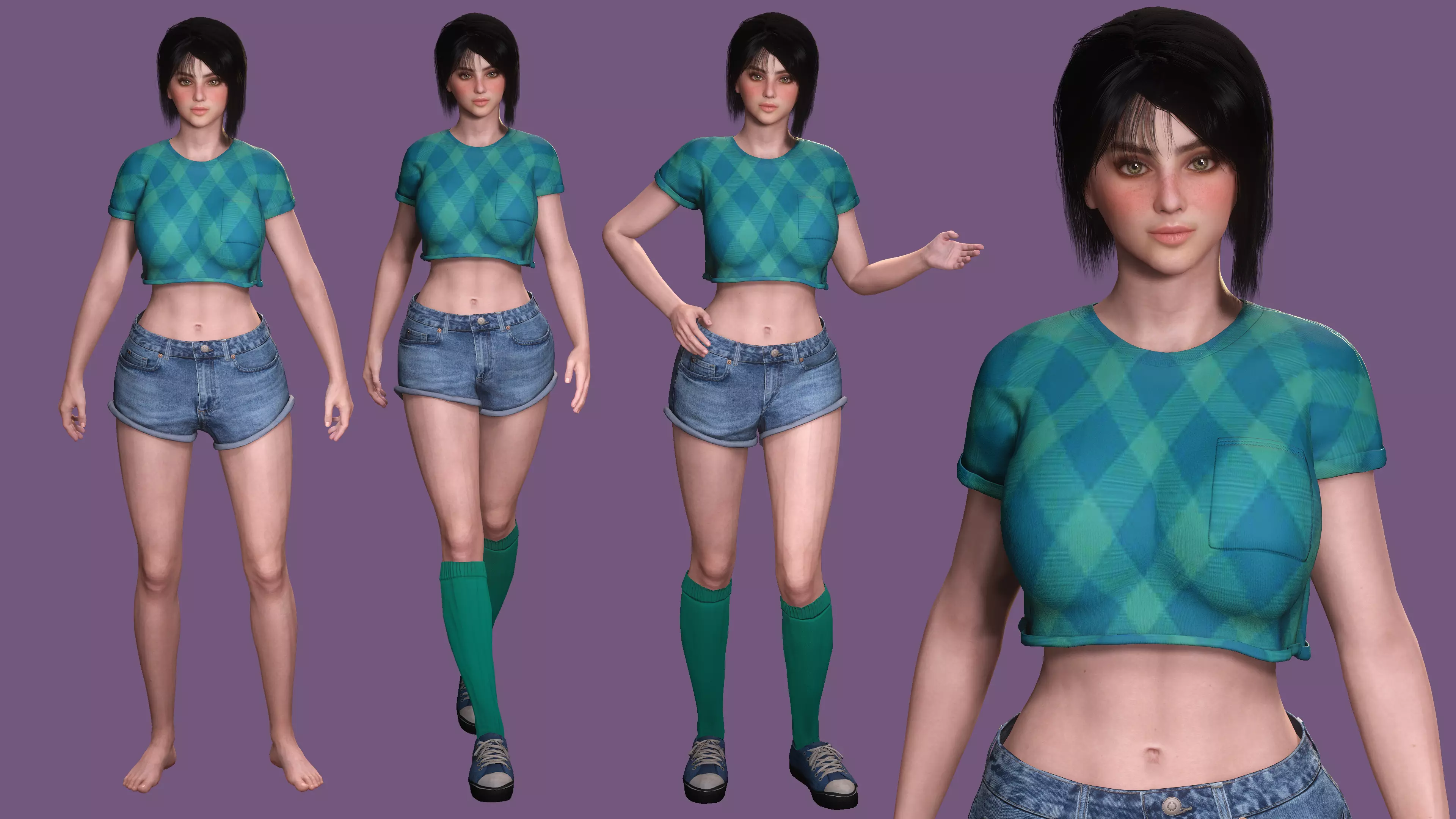 Josie ver2 -AAA Realistic Female Character Low-poly 3D model Low-poly 3D model_0