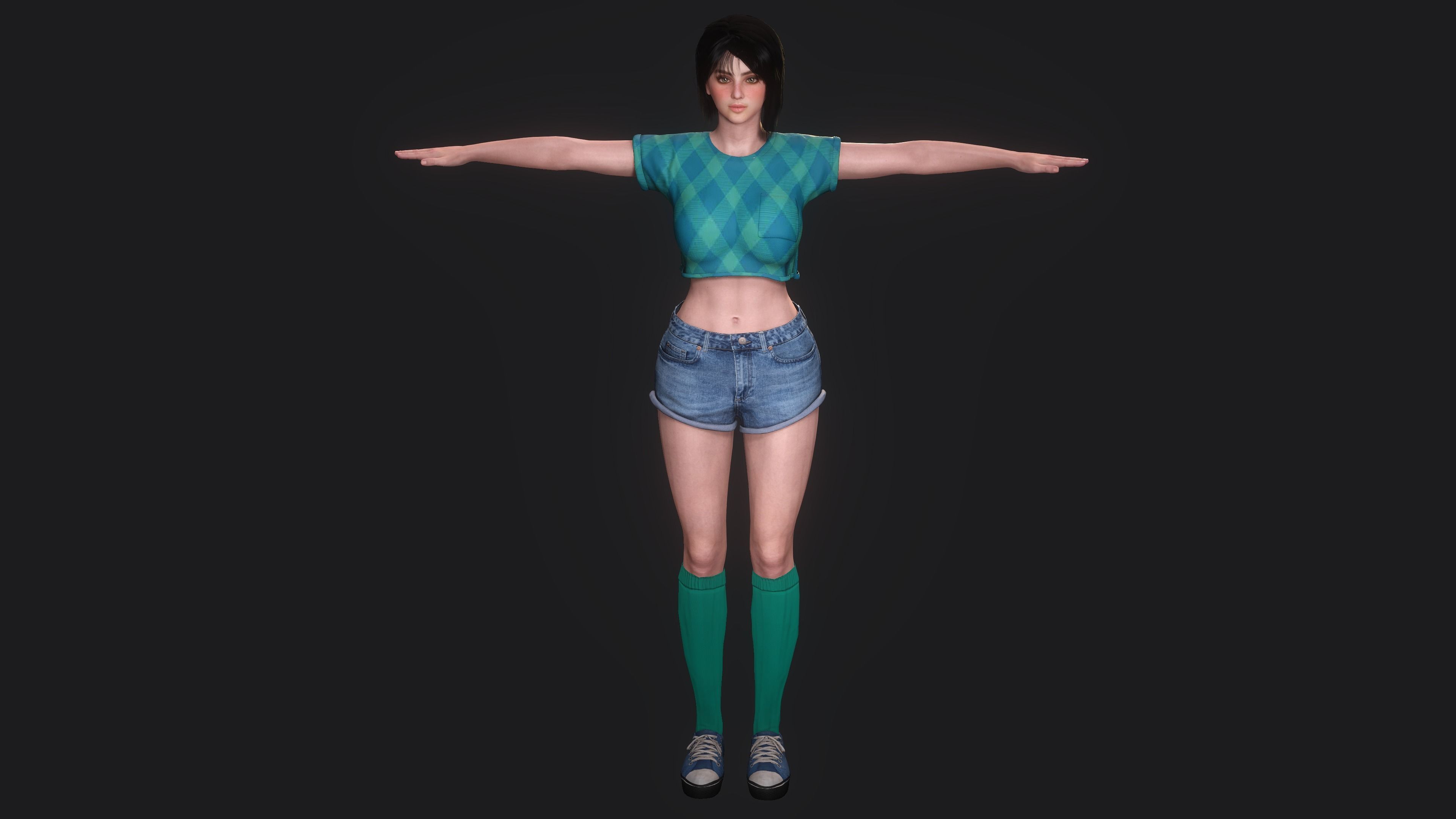 Josie ver2 -AAA Realistic Female Character Low-poly 3D model Low-poly 3D model_17