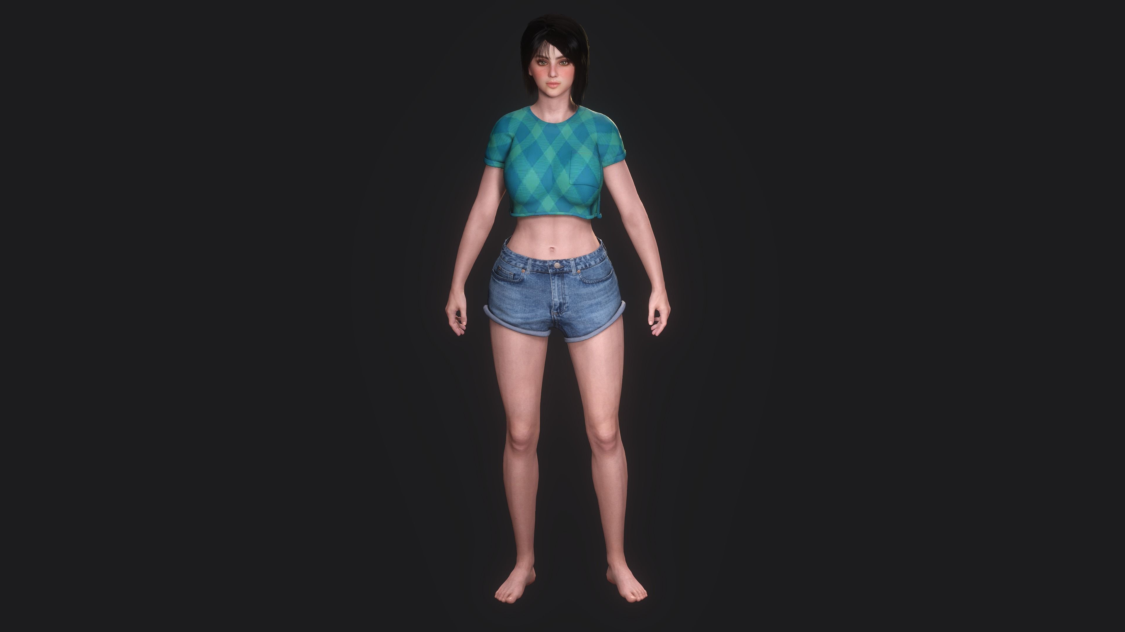 Josie ver2 -AAA Realistic Female Character Low-poly 3D model Low-poly 3D model_16